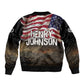 Henry Johnson Black History Month Bomber Jacket Distressed US Flag American Hero Portrait