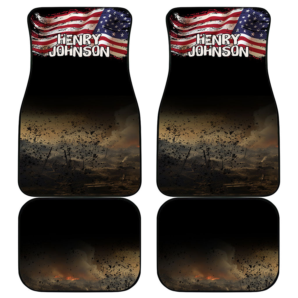 Henry Johnson Black History Month Car Mats Distressed US Flag American Hero Portrait