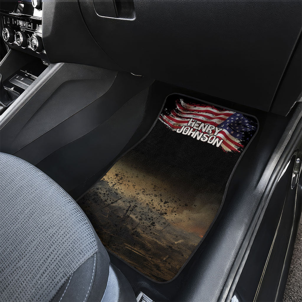 Henry Johnson Black History Month Car Mats Distressed US Flag American Hero Portrait