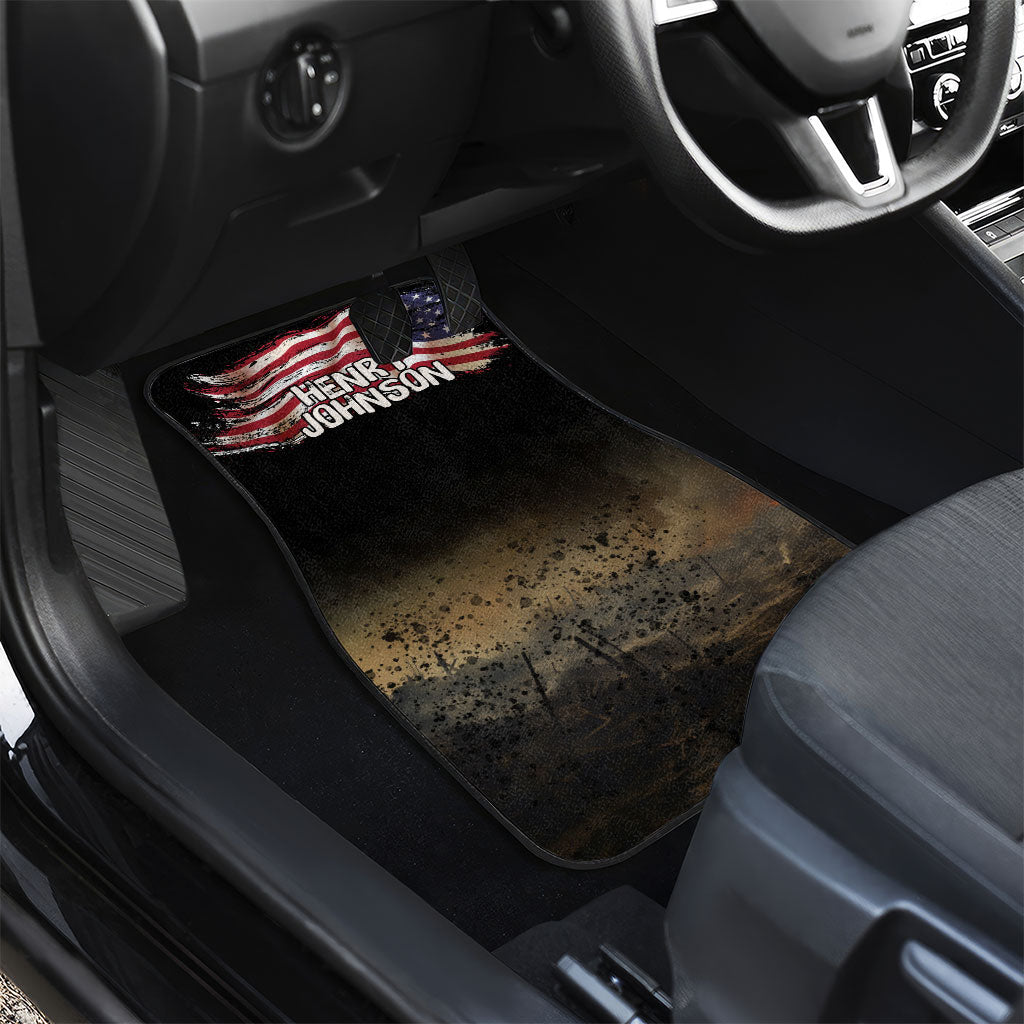 Henry Johnson Black History Month Car Mats Distressed US Flag American Hero Portrait