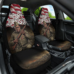 Henry Johnson Black History Month Car Seat Cover Distressed US Flag American Hero Portrait