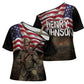 Henry Johnson Black History Month Cross Shoulder Shirt Distressed US Flag American Hero Portrait