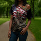 Henry Johnson Black History Month Cross Shoulder Shirt Distressed US Flag American Hero Portrait