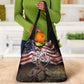 Henry Johnson Black History Month Grocery Bag Distressed US Flag American Hero Portrait