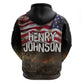 Henry Johnson Black History Month Hoodie Distressed US Flag American Hero Portrait