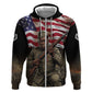Henry Johnson Black History Month Hoodie Distressed US Flag American Hero Portrait