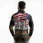 Henry Johnson Black History Month Long Sleeve Polo Shirt Distressed US Flag American Hero Portrait
