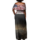 Henry Johnson Black History Month Off Shoulder Maxi Dress Distressed US Flag American Hero Portrait