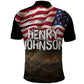 Henry Johnson Black History Month Polo Shirt Distressed US Flag American Hero Portrait