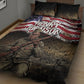 Henry Johnson Black History Month Quilt Bed Set Distressed US Flag American Hero Portrait