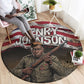 Henry Johnson Black History Month Round Carpet Distressed US Flag American Hero Portrait