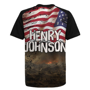 Henry Johnson Black History Month Rugby Jersey Distressed US Flag American Hero Portrait