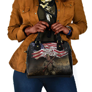 Henry Johnson Black History Month Shoulder Handbag Distressed US Flag American Hero Portrait