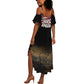 Henry Johnson Black History Month Summer Maxi Dress Distressed US Flag American Hero Portrait