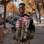 Henry Johnson Black History Month Sweatshirt Distressed US Flag American Hero Portrait