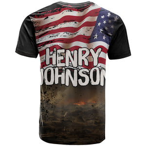 Henry Johnson Black History Month T shirt Distressed US Flag American Hero Portrait