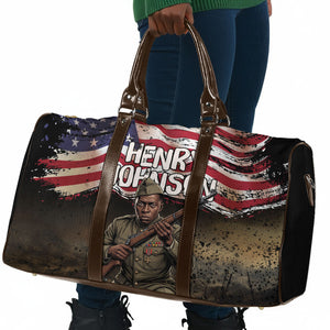Henry Johnson Black History Month Travel Bag Distressed US Flag American Hero Portrait