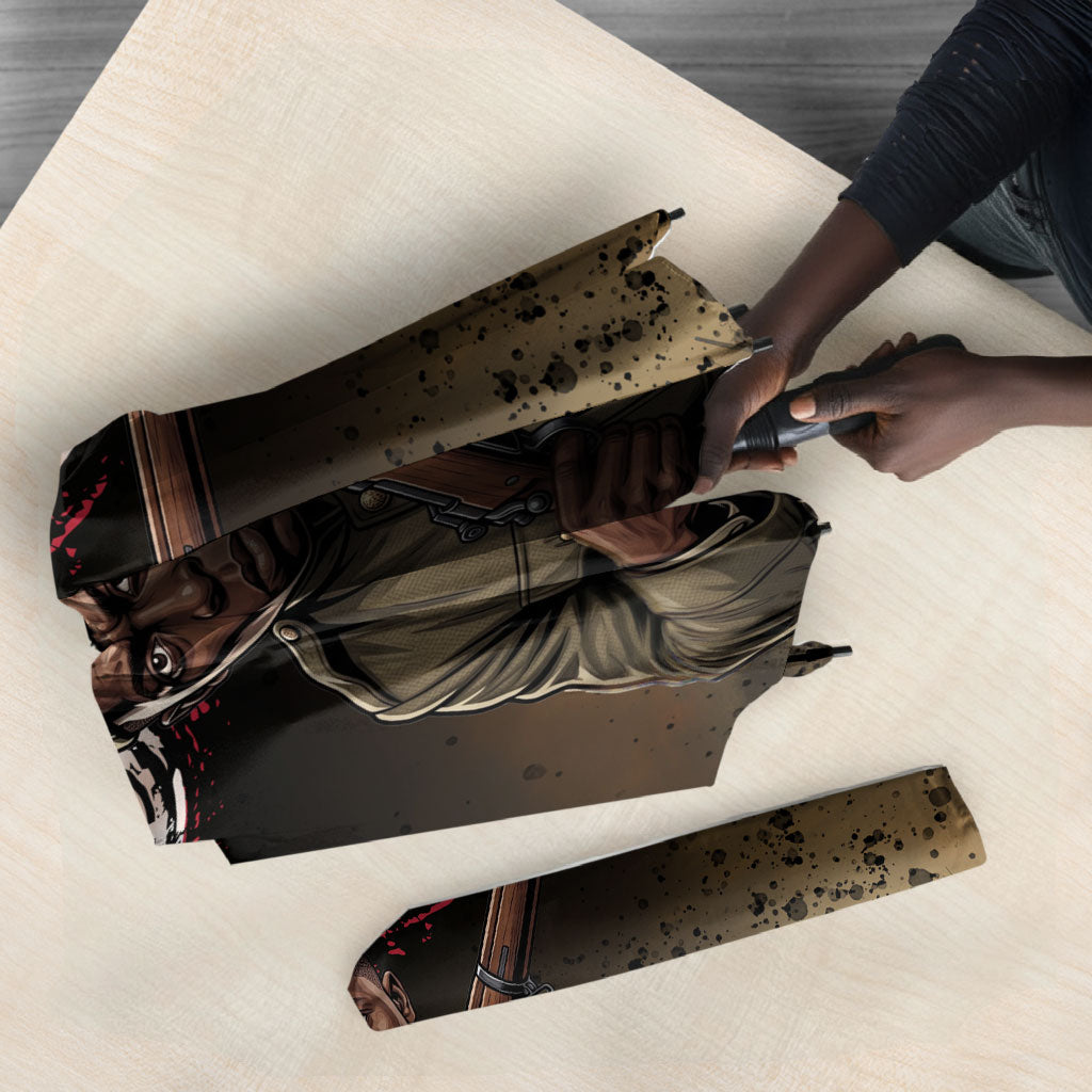 Henry Johnson Black History Month Umbrella Distressed US Flag American Hero Portrait