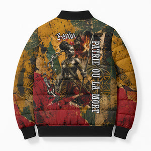 Benin Independence Day King Behanzin Bomber Puffer Jacket Dahomey Amazons National Motto