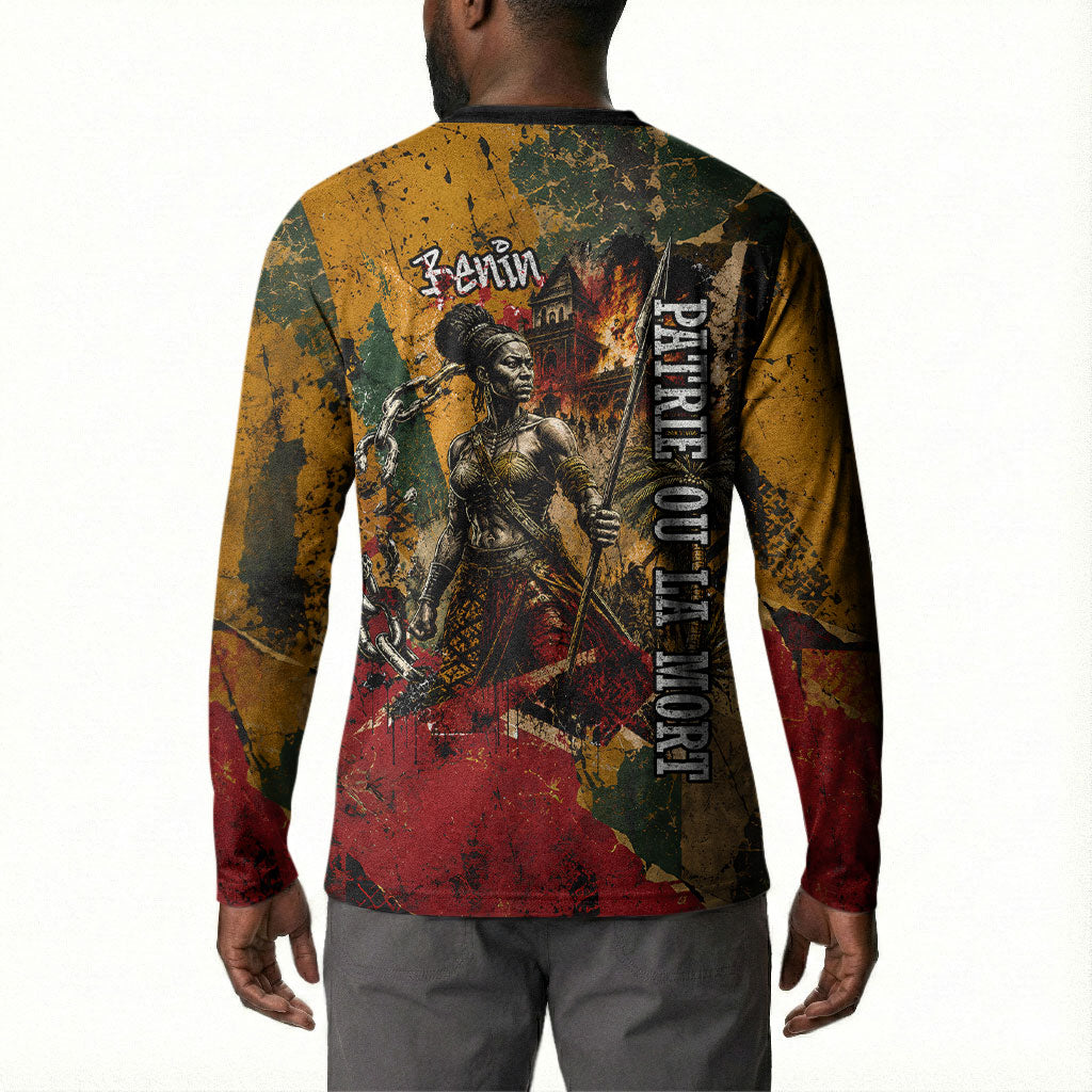 Benin Independence Day King Behanzin Button Sweatshirt Dahomey Amazons National Motto