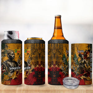 Benin Independence Day King Behanzin 4 in 1 Can Cooler Tumbler Dahomey Amazons National Motto
