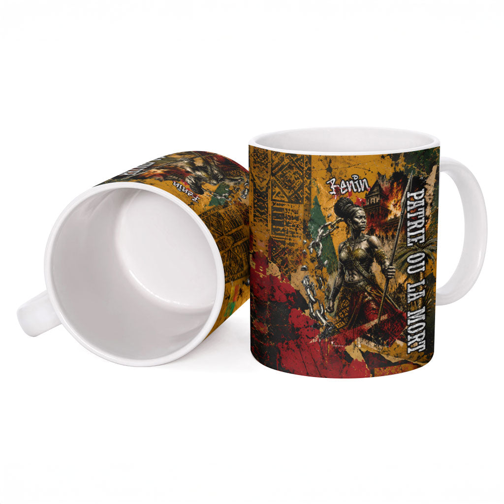 Benin Independence Day King Behanzin Ceramic Mug Dahomey Amazons National Motto