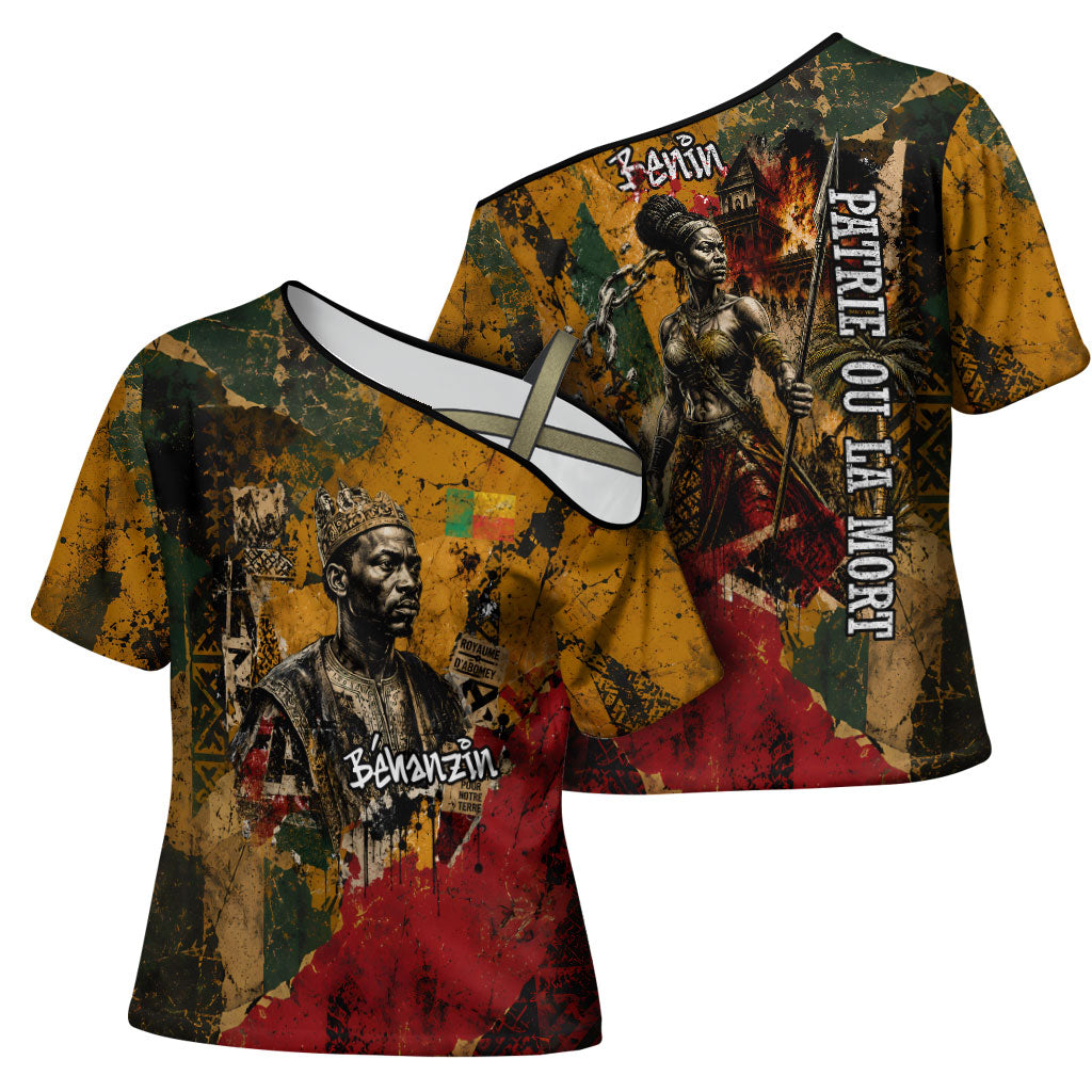 Benin Independence Day King Behanzin Cross Shoulder Shirt Dahomey Amazons National Motto