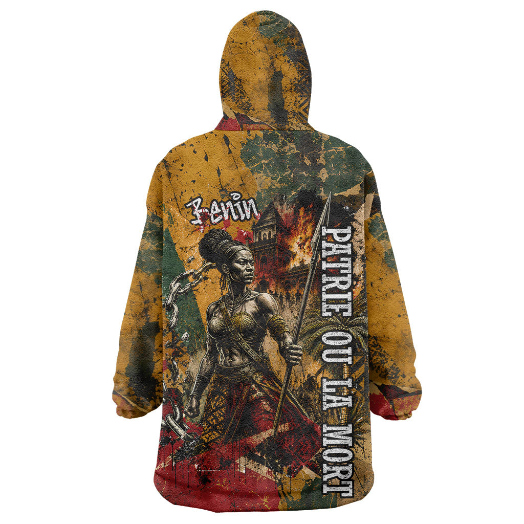 Benin Independence Day King Behanzin Kid Wearable Blanket Hoodie Dahomey Amazons National Motto