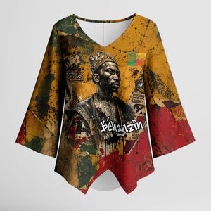 Benin Independence Day King Behanzin Kimono Sleeve Blouse Dahomey Amazons National Motto
