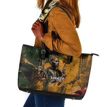 Benin Independence Day King Behanzin Leather Tote Bag Dahomey Amazons National Motto