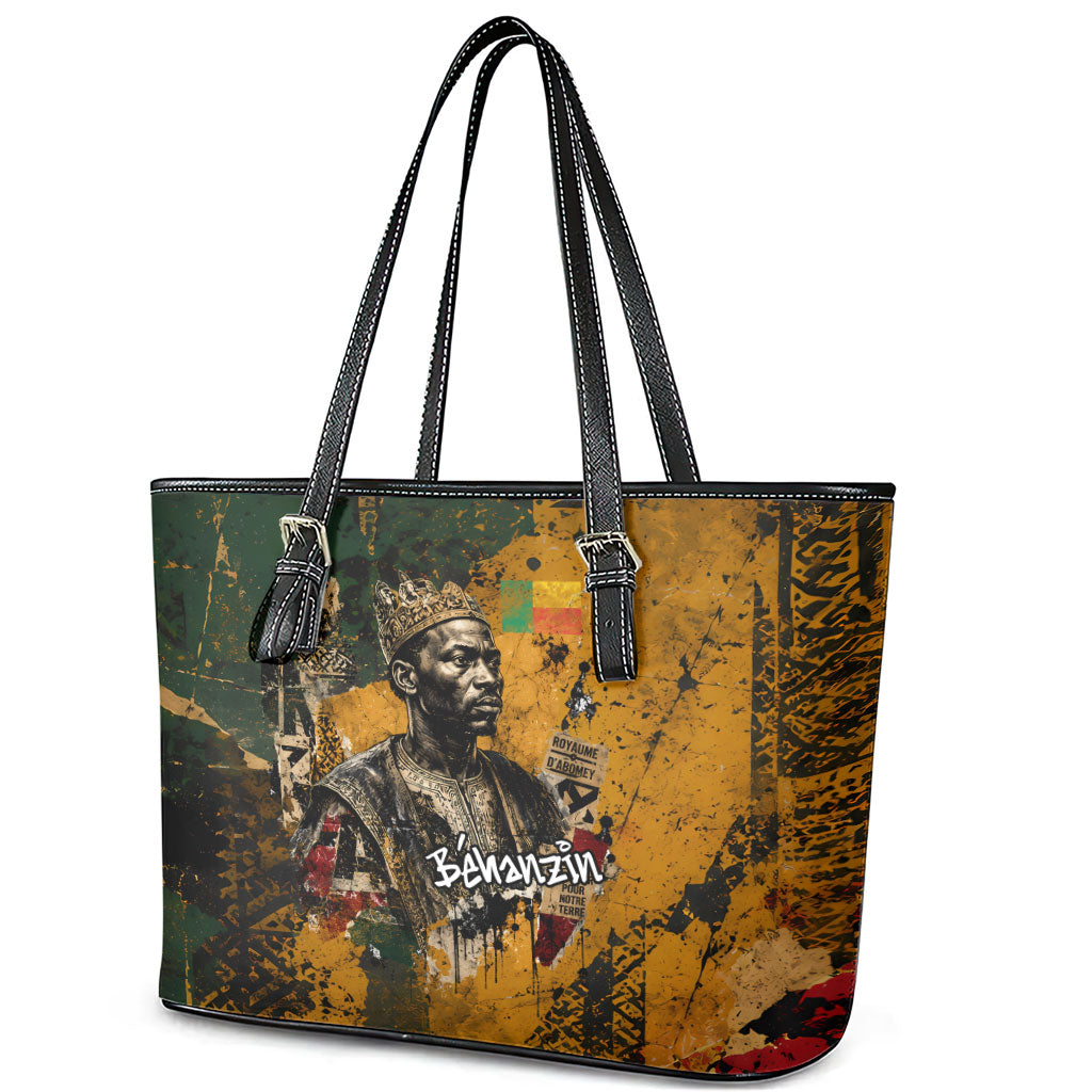 Benin Independence Day King Behanzin Leather Tote Bag Dahomey Amazons National Motto