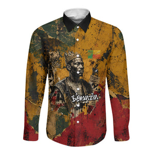 Benin Independence Day King Behanzin Long Sleeve Button Shirt Dahomey Amazons National Motto