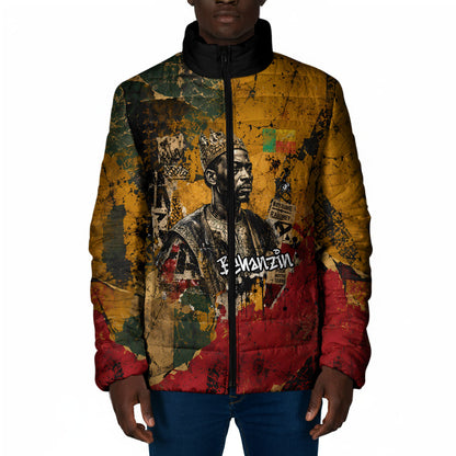 Benin Independence Day King Behanzin Padded Jacket Dahomey Amazons National Motto