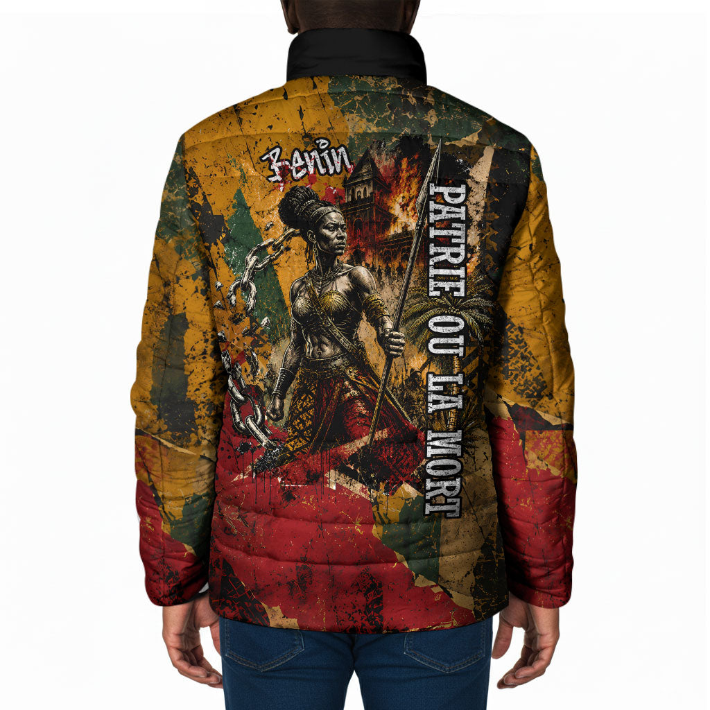 Benin Independence Day King Behanzin Padded Jacket Dahomey Amazons National Motto