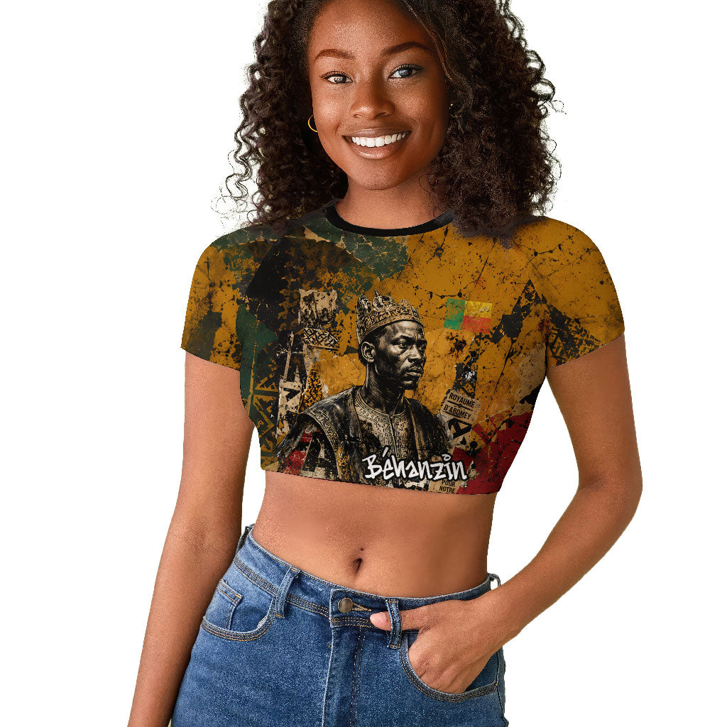 Benin Independence Day King Behanzin Raglan Cropped T shirt Dahomey Amazons National Motto