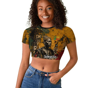 Benin Independence Day King Behanzin Raglan Cropped T shirt Dahomey Amazons National Motto