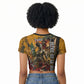 Benin Independence Day King Behanzin Raglan Cropped T shirt Dahomey Amazons National Motto