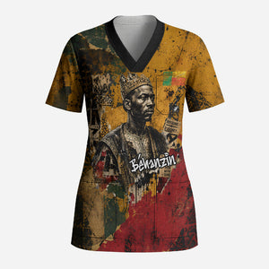 Benin Independence Day King Behanzin Scrub Top Dahomey Amazons National Motto