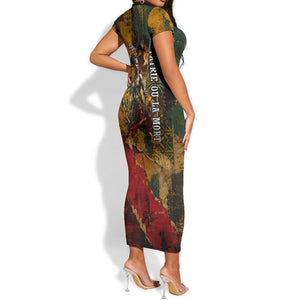Benin Independence Day King Behanzin Short Sleeve Bodycon Dress Dahomey Amazons National Motto