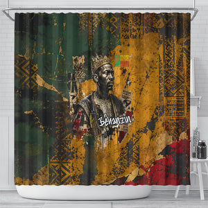 Benin Independence Day King Behanzin Shower Curtain Dahomey Amazons National Motto