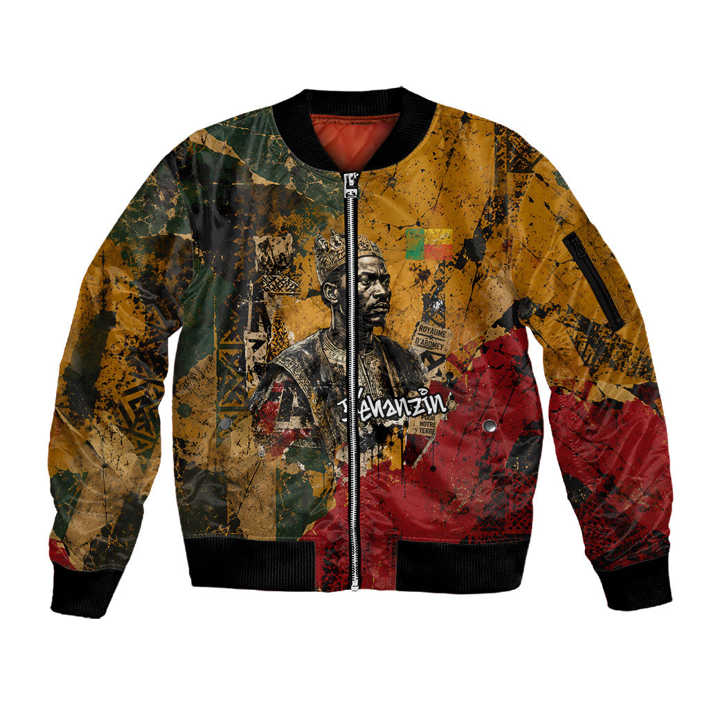 Benin Independence Day King Behanzin Sleeve Zip Bomber Jacket Dahomey Amazons National Motto