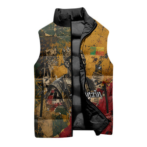 Benin Independence Day King Behanzin Sleeveless Puffer Jacket Dahomey Amazons National Motto