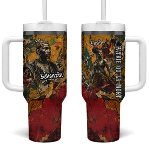 Benin Independence Day King Behanzin Tumbler With Handle Dahomey Amazons National Motto