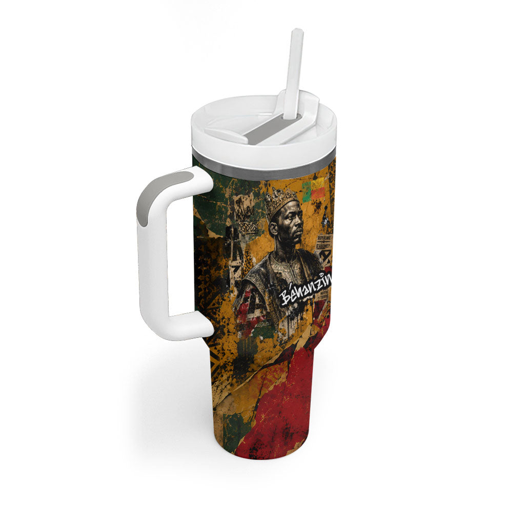 Benin Independence Day King Behanzin Tumbler With Handle Dahomey Amazons National Motto