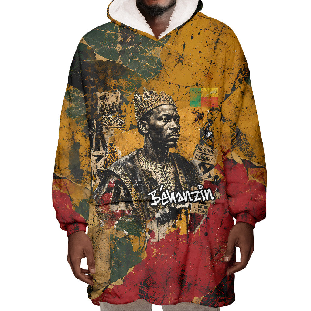 Benin Independence Day King Behanzin Wearable Blanket Hoodie Dahomey Amazons National Motto