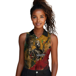 Benin Independence Day King Behanzin Women Sleeveless Polo Shirt Dahomey Amazons National Motto