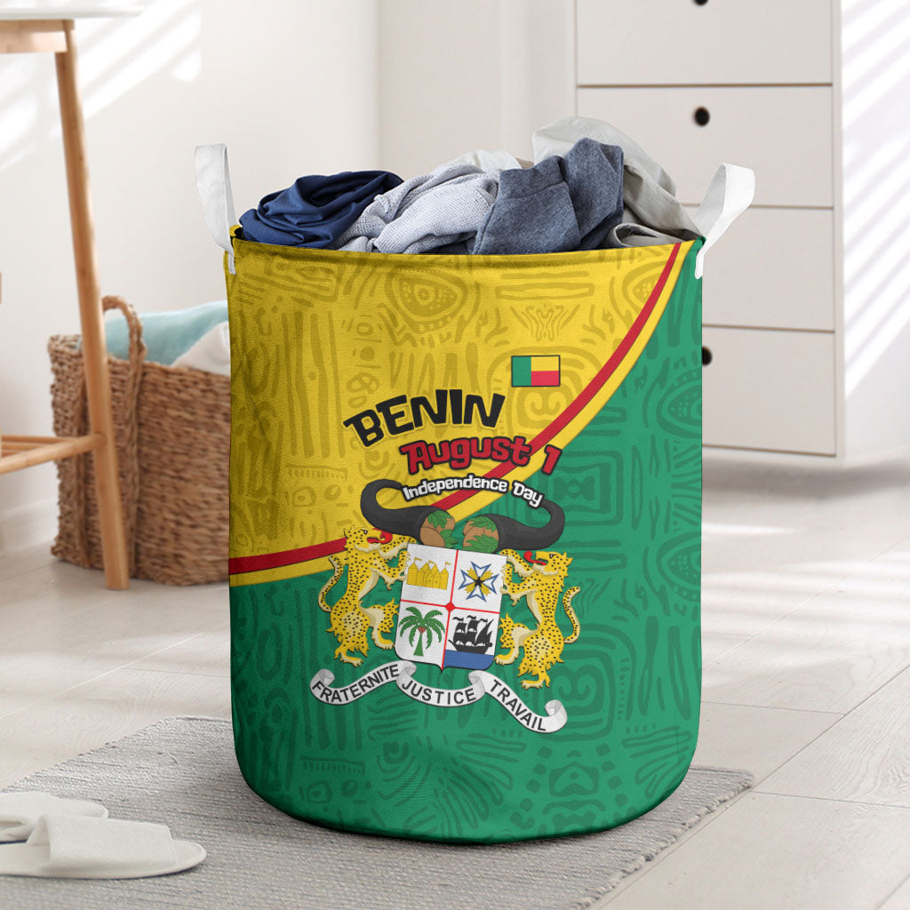 Benin Independence Day August 1 Laundry Basket Coat Of Arms Heritage Raised Fist Flag
