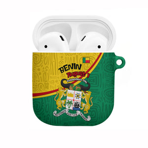 Benin Independence Day August 1 AirPods Case Coat Of Arms Heritage Raised Fist Flag
