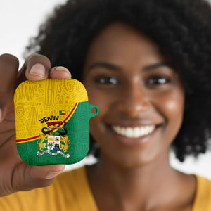 Benin Independence Day August 1 AirPods Case Coat Of Arms Heritage Raised Fist Flag