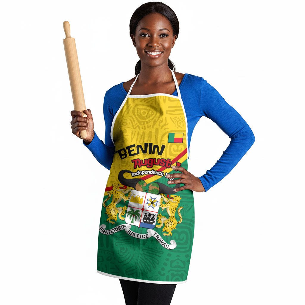 Benin Independence Day August 1 Apron Coat Of Arms Heritage Raised Fist Flag